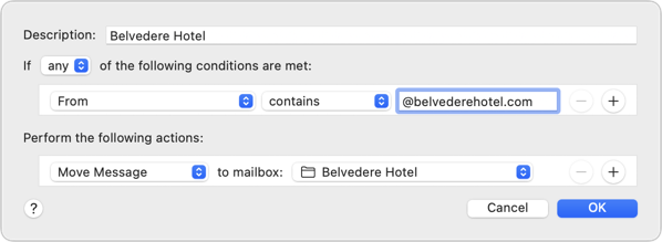 Mail rules